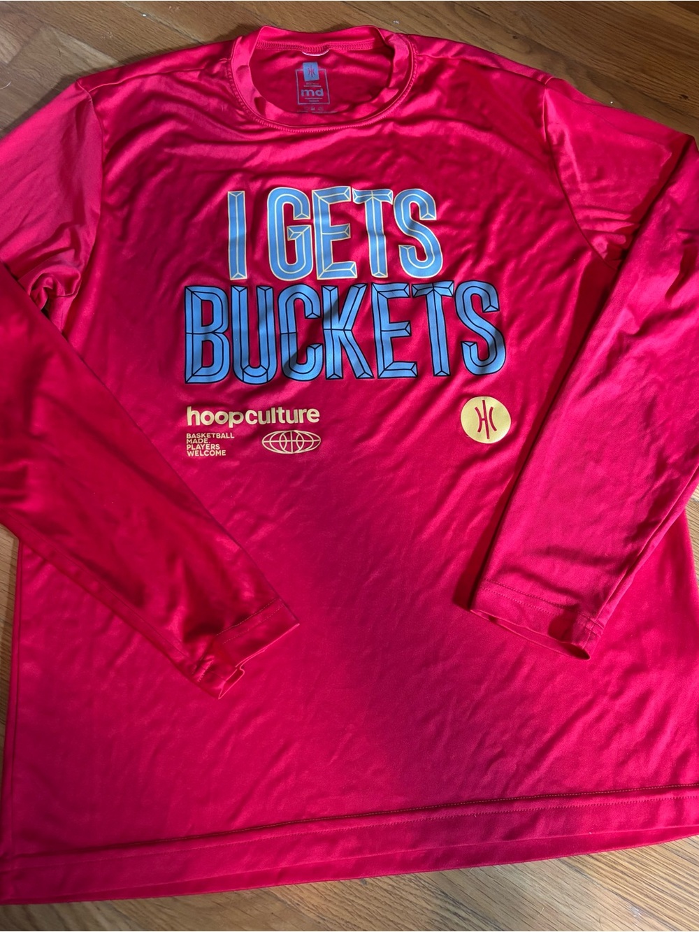 Hoop Culture ‘I Gets Buckets' Long Sleeve Shirt - Red
